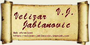 Velizar Jablanović vizit kartica